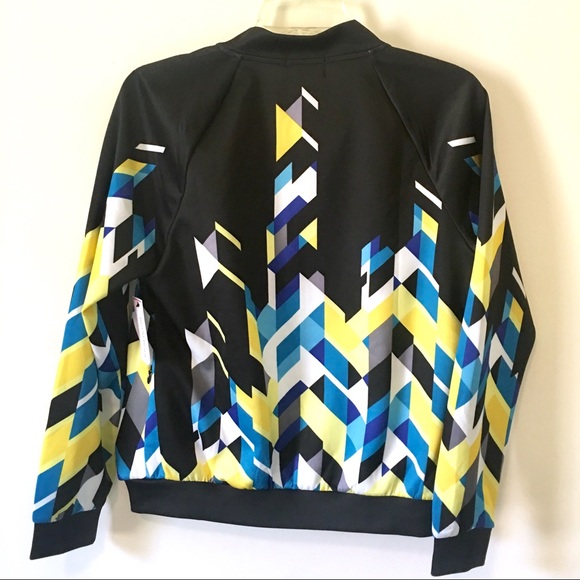 {Bisou Bisou} Cascade Geo Print Bomber Jacket - Picture 7 of 8